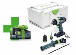 Festool 577564 Cordless drill QUADRIVE TDC 18/4 I-Basic-5,0 + FOC 5Ah Battery £279.00